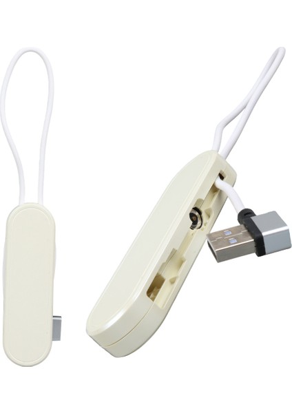 Beyaz 3in1 (Type C- Lightning- Micro Usb) Manyetik Uç Taşınabilir Şarj Kab - TGR5538-5683