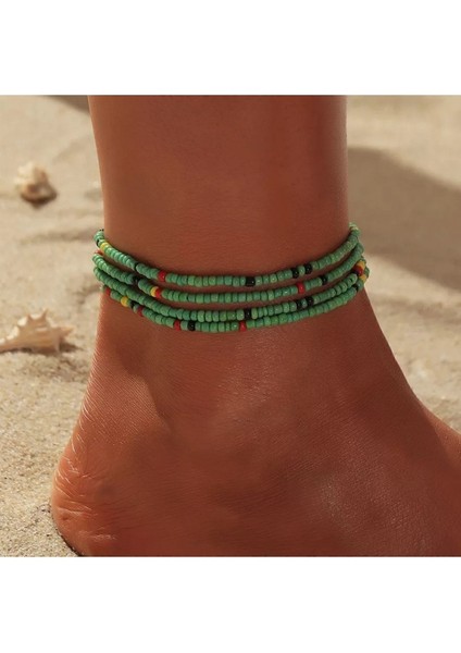 Yeşil Kum Boncuk Çoklu Hal Hal