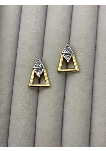 Özel Tasarım Zirkon Gold Küpe