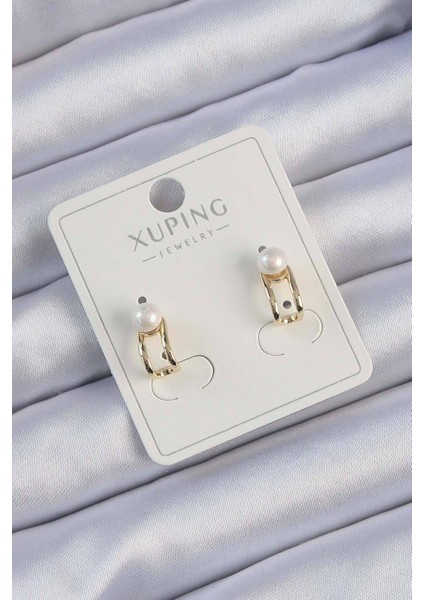 Xuping Gold Renk Inci Taşlı Halka Küpe - Lisinya