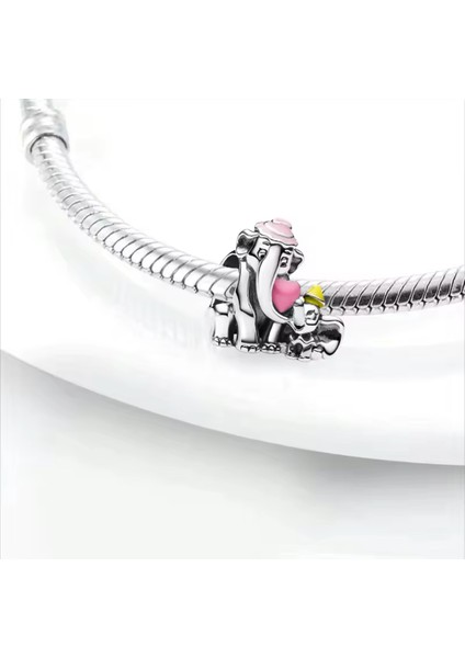 Dumbo ve Anne 925 Ayar Gümüş Charm