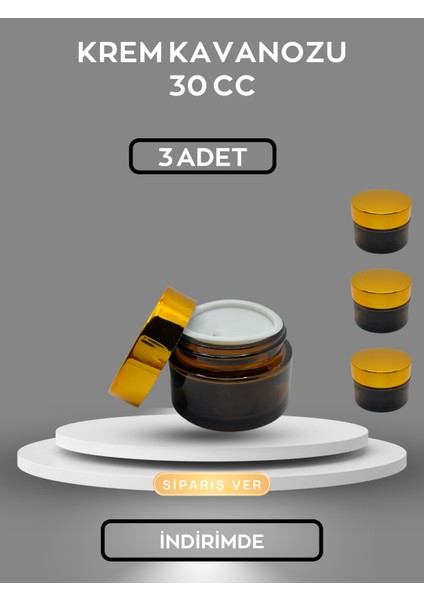 3 Adet Krem Kavanozu 30 cc