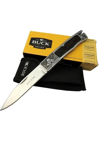 Knives BK-001BRV Kamp Çakı 23 cm - Metal Kauçuk Işlemeli Sap Kılıflı - TGR2782-8900