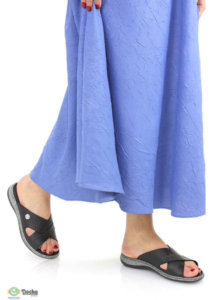 Kadın Deri Düz Taban Günlük Ortopedik Terlik M26YT1385 fiyatları