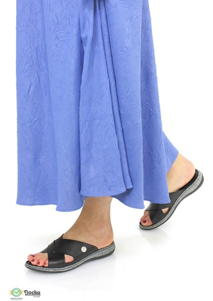 Kadın Deri Düz Taban Günlük Ortopedik Terlik M26YT1385 modelleri