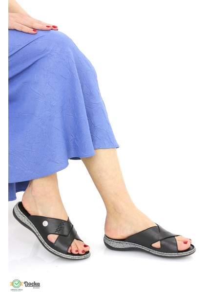 Kadın Deri Düz Taban Günlük Ortopedik Terlik M26YT1385 fırsatları