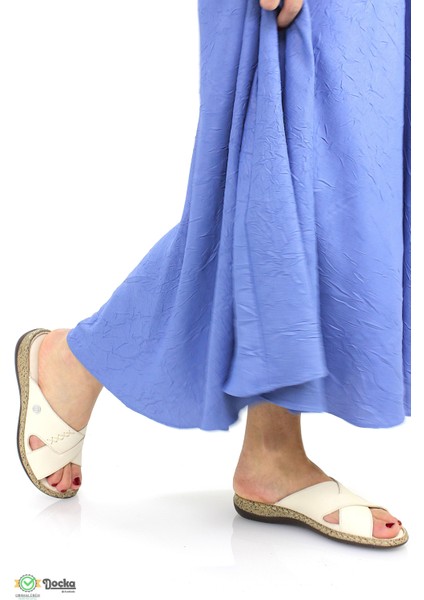 Kadın Deri Düz Taban Günlük Ortopedik Terlik M26YT1385 fiyatları