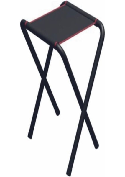 Katlanabilir Mini Katlanır Balıkçı Kamp Piknik Taburesi Metal Siyah 6'Lı