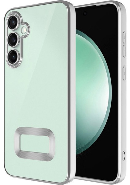 Samsung Galaxy A36 Kılıf Omega Silikon Kamera Korumalı Gümüş + Ekran Koruyucu