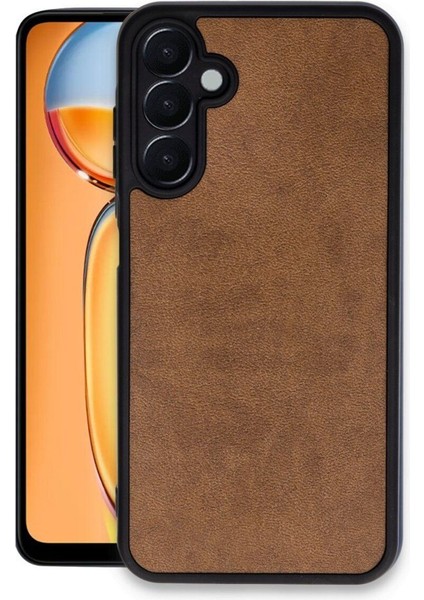 Samsung Galaxy A36 Kılıf Aras Deri Kaplama Silikon Kahverengi