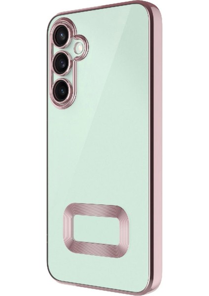 Samsung Galaxy A36 Kılıf Omega Silikon Kamera Korumalı Rose Gold + Ekran Koruyucu