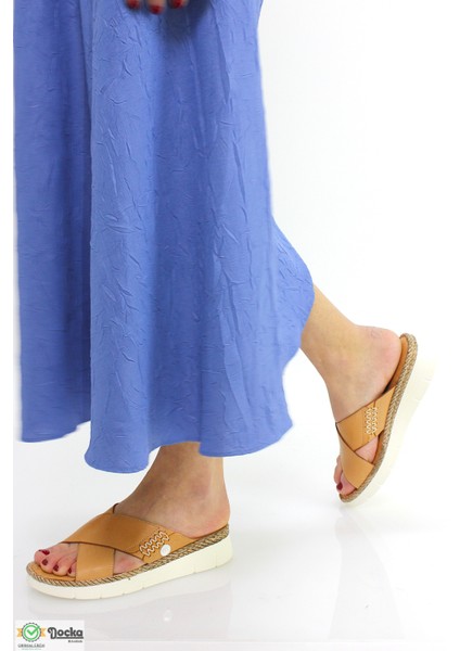 Kadın Günlük Ortopedik Deri Terlik M26YT1390 modelleri