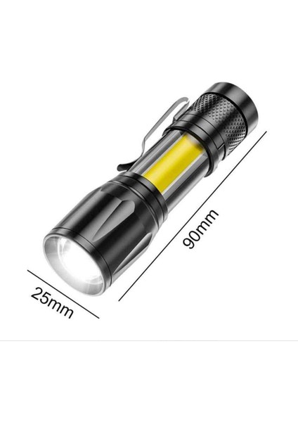 Mini Elfeneri,güçlü Dinamik Pratik Cep Feneri USB Şarjlı El Feneri