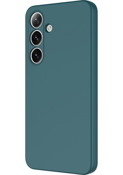 Samsung Galaxy A56 Kılıf Lansman Içi Kadife Silikon Yeşil + Ekran Koruyucu