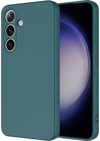 Samsung Galaxy A56 Kılıf Lansman Içi Kadife Silikon Yeşil + Ekran Koruyucu