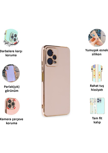Xiaomi Redmi Note 12 Pro 5g Kılıf Kenar Detaylı Yumuşak Parlak Silikon