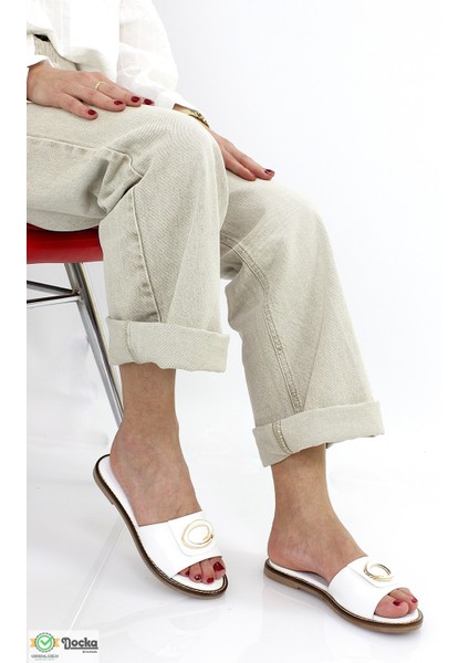 Kadın Günlük Deri Düz Taban Klasık Terlik M26YT1370