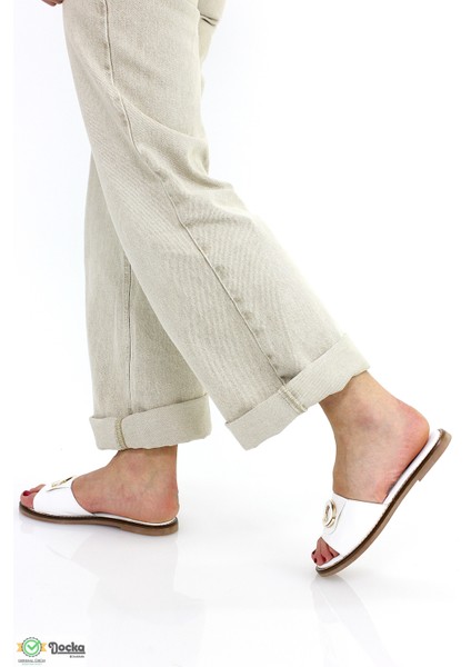 Kadın Günlük Deri Düz Taban Klasık Terlik M26YT1370 modelleri