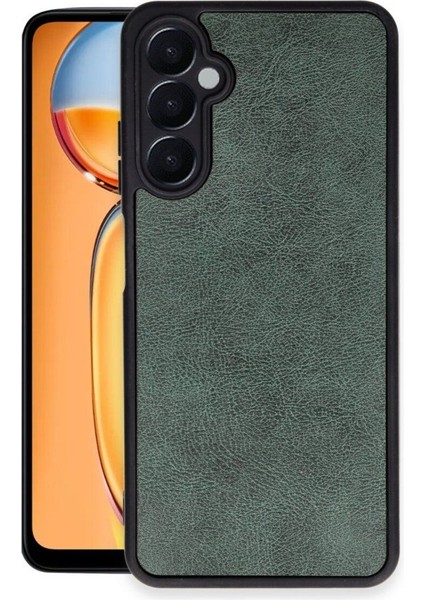 Samsung Galaxy A36 Kılıf Aras Deri Kaplama Silikon Yeşil