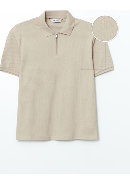 Yeni Sezon Polo Yaka Kisa Kollu Erkek Dokulu Tisort - S55165Z8