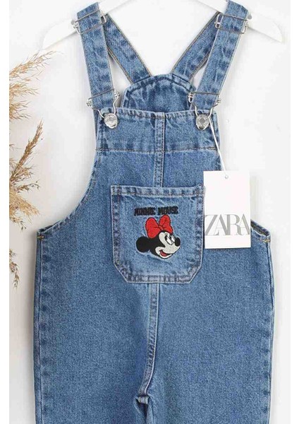Minnie Mouse Nakış Işlemeli Bahçıvan Tulum, Salopet Kız Çocuk Salopet fiyatları