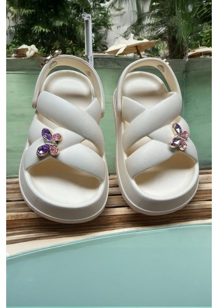 Kız Çocuk Taşlı Sandalet Terlik, Ekstra Hafif ve Rahat Çocuk Sandalet Terlik modelleri