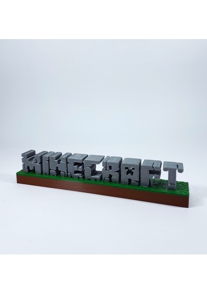 Minecraft 3D Logo Baskı Dekor