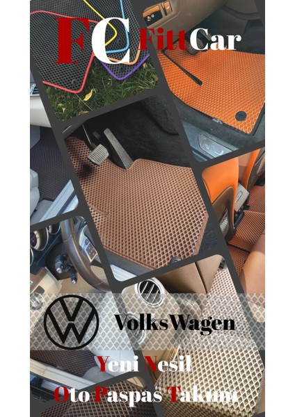 Fittcar Volkswagen Caddy 2004 - 2024 Akıllı Oto Paspas Takımı Eva Mat