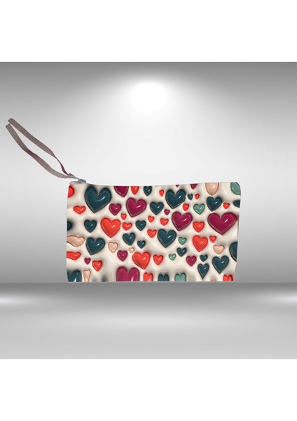 Renkli Kalpler 3d Görünümlü Kişiye Özel Isim Eklenebilen Keten El Çantası fiyatları