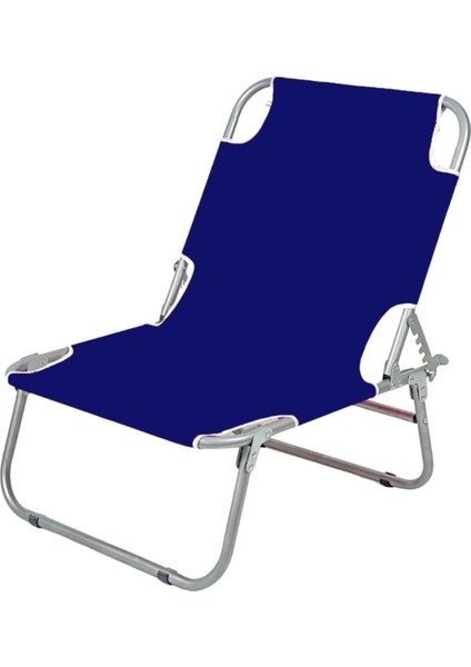Modern Katlanır Portatif Sandalye Şezlong - Kamp Sandalyesi Mavi 1284 Alüminyum Mavi
