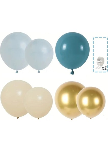 Toz Mavi ve Altın Balon Kemer Kiti Doğum Günü Balon Seti fiyatları