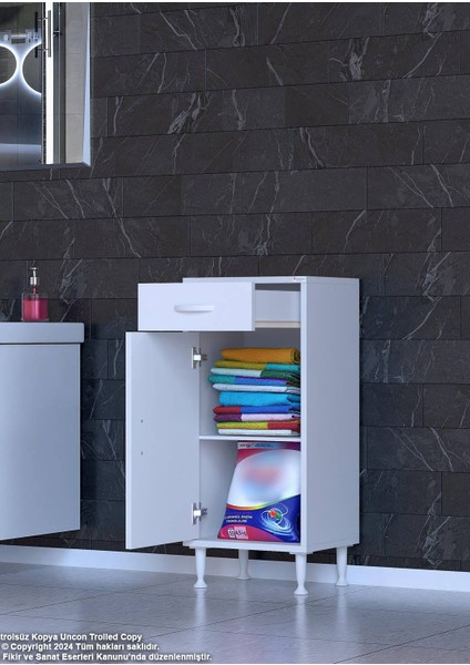 Emir 45 x 88 x 32,5 cm Mutfak Dolabı 1 Çekmece 1 Kapak 1 Raf 2 Gözlü Organizatör Çok Amaçlı Dolap