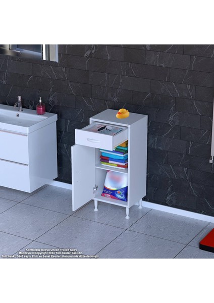 Emir 45 x 88 x 32,5 cm Mutfak Dolabı 1 Çekmece 1 Kapak 1 Raf 2 Gözlü Organizatör Çok Amaçlı Dolap