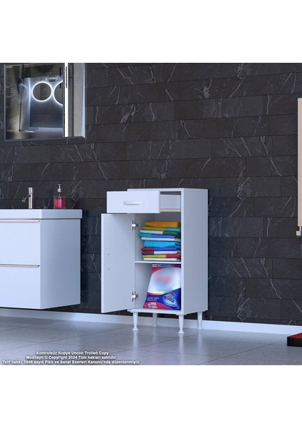 Emir 45 x 88 x 32,5 cm Mutfak Dolabı 1 Çekmece 1 Kapak 1 Raf 2 Gözlü Organizatör Çok Amaçlı Dolap