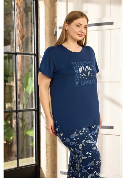 Kadın Pijama Takımı Büyük Beden & Battal Kısa Kol