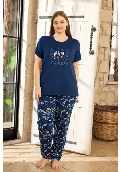 Kadın Pijama Takımı Büyük Beden & Battal Kısa Kol