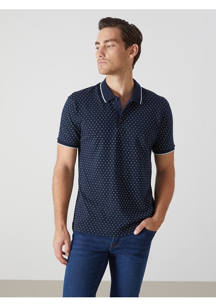 Yeni Sezon Polo Yaka Kisa Kollu Desenli Pike Erkek Tisort - S57226Z8