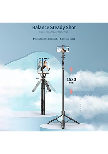 Menashop HP-T11 Çok Amaçlı Tripod Selfie Kumandalı 153 cm Anroid Ios Go Pro Uyumlu fiyatları