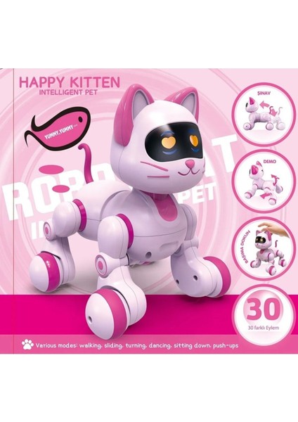 Uzaktan Kumandalı 30 Fonksiyon Akıllı Interaktif Öğretici Robot Kedi Oyuncak