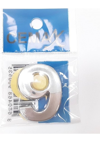 Büro Ev Dekoru Için 4cm Krom Kaplı Plastik 9 No Kapı Numarası
