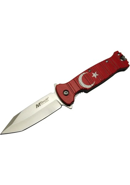 4-8-4 Tc Kırmızı Kamp Çakı 215cm- Manuel Ay Yıldız Desenli Kemerlikli - Mct2796-6919