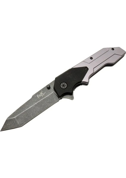 Fox A9 Gri Tanto Kamp Çakı 21cm- Yarı Otomatik Kemerlikli - Mct8327-9396