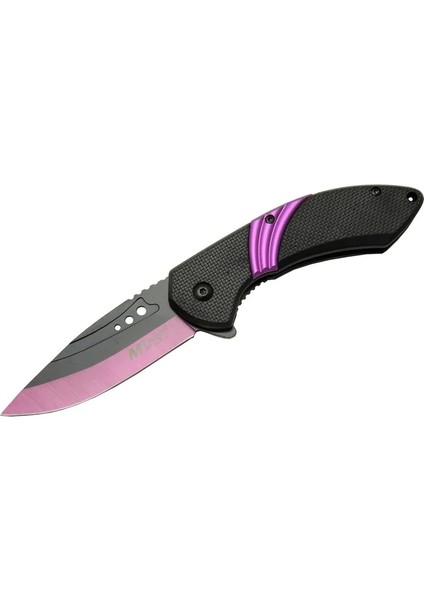 4211 Mor Kamp Çakı 20cm- Yarı Otomatik Kemerlikli Oluklu - Mct6607-5806