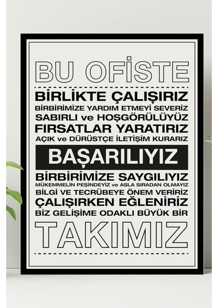 Ofise Motivasyon Panosu 30 x 40 Kurumsal Hediyelik Kanvas Tablo - Dekoratif Kanvas Tablo