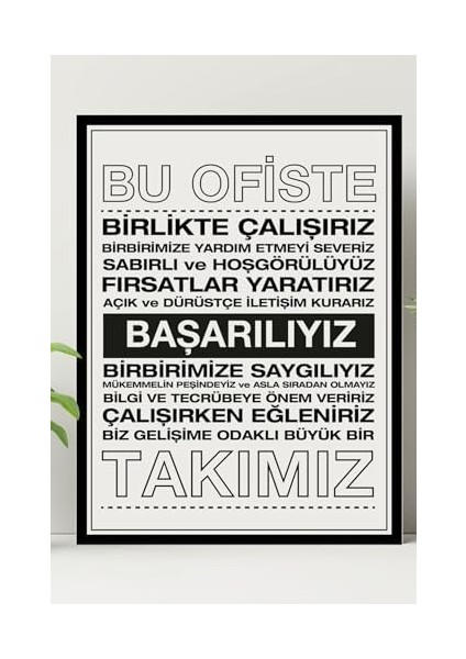 Ofise Motivasyon Panosu 30 x 40 Kurumsal Hediyelik Kanvas Tablo - Dekoratif Kanvas Tablo modelleri