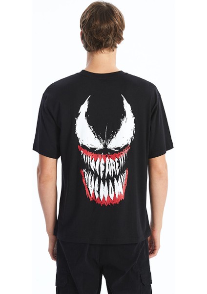 Yeni Sezon Bisiklet Yaka Kisa Kollu Venom Baskili Penye Erkek Tisort - S5BI42Z8 fırsatları