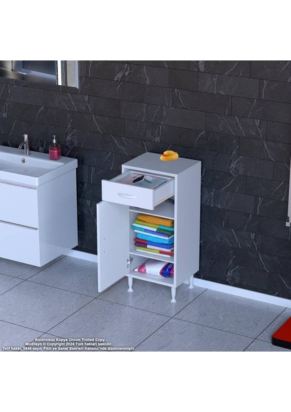 Emir 45 x 88 x 32,5 cm Mutfak Dolabı 1 Çekmece 1 Kapak 2 Raf 3 Gözlü Organizatör Çok Amaçlı Dolap