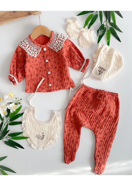 Yeni Doğan Kız Bebek Müslin 5 Li Set Hastane Çıkışı