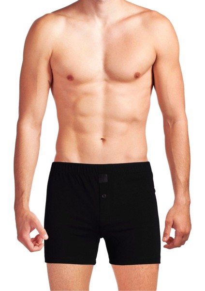 Organik Jersey Penye-Örme Erkek Boxer Siyah