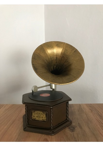 Dekoratifmetal Gramofon Çekmeceli